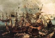 VROOM, Hendrick Cornelisz. Battle of Gibraltar qe oil